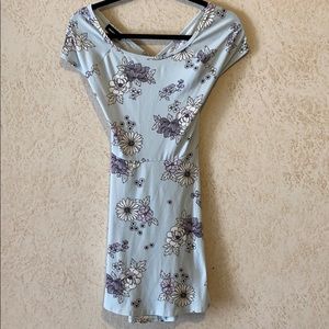 Moon and stars floral dress. Open back